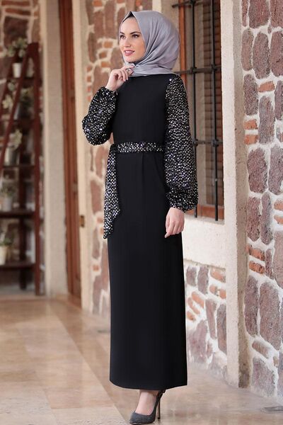 Lal Dress - Black & Silver - EMS1050