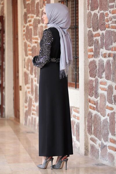 Lal Dress - Black & Silver - EMS1050