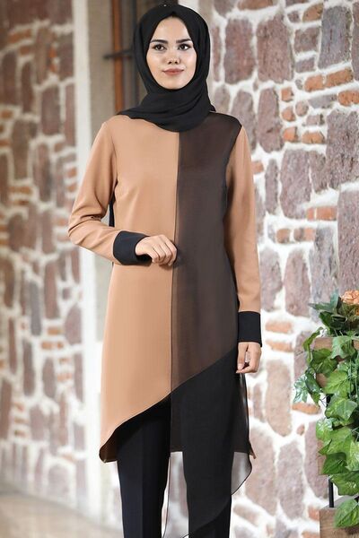 Nisa Takım Camel - Ahunur Moda Tesettür Giyim - AHN1006