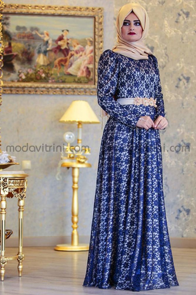 Roza Robe De Soirée Bleu Marine Sma1010